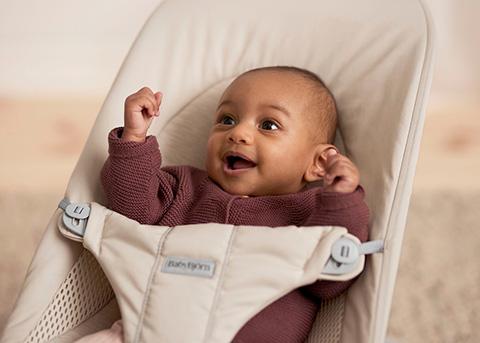 Baby Bouncer in light beige Tri-Fabric look - BabyBjörn